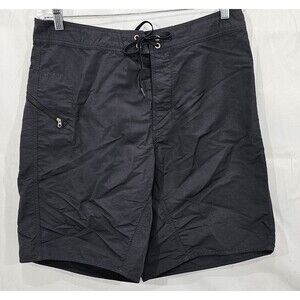 Patagonia Wavefarer Board Shorts Men's 32 Black Nylon Drawstring Swim Trunk Surf